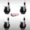 Service Caster 5'' SS Phenolic Swivel 1-1/4'' Expanding Stem Caster Set Total Lock Brake, 4PK SCC-SSEXTTL20S514-PHS-114-4 - alternate 2
